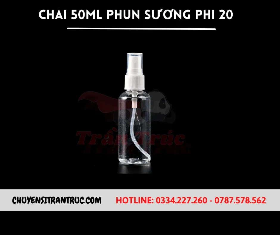 Chai nhựa PET 50ml phun sương phi 20