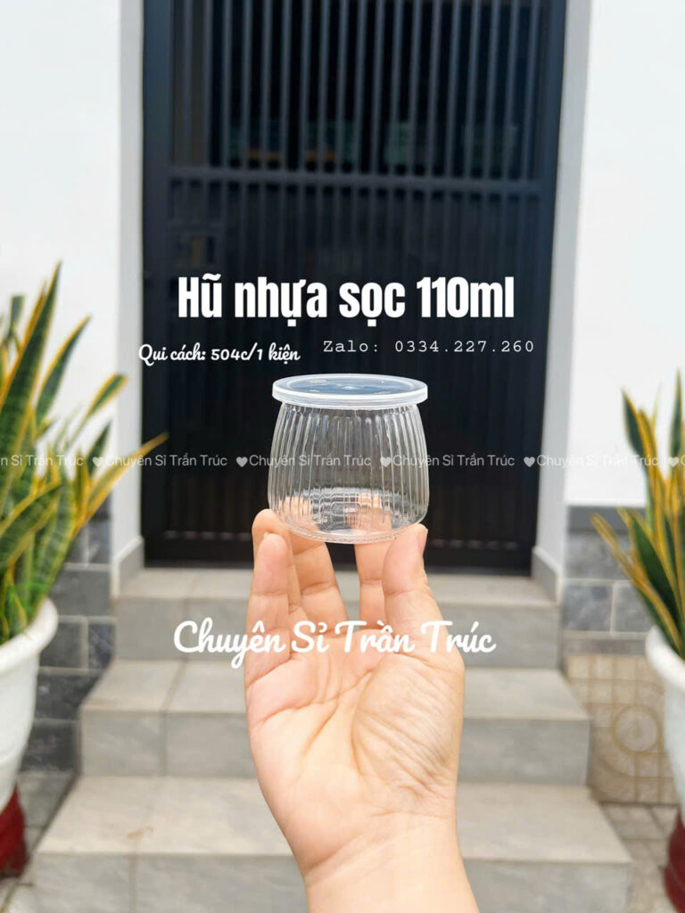 Hũ nhựa sữa chua sọc 110ml
