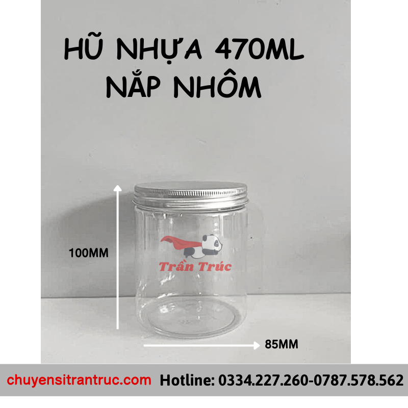 hũ nhựa nắp nhôm 470ml
