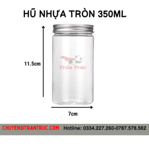 Hu Nhua Tron 350ml Nap Nhom